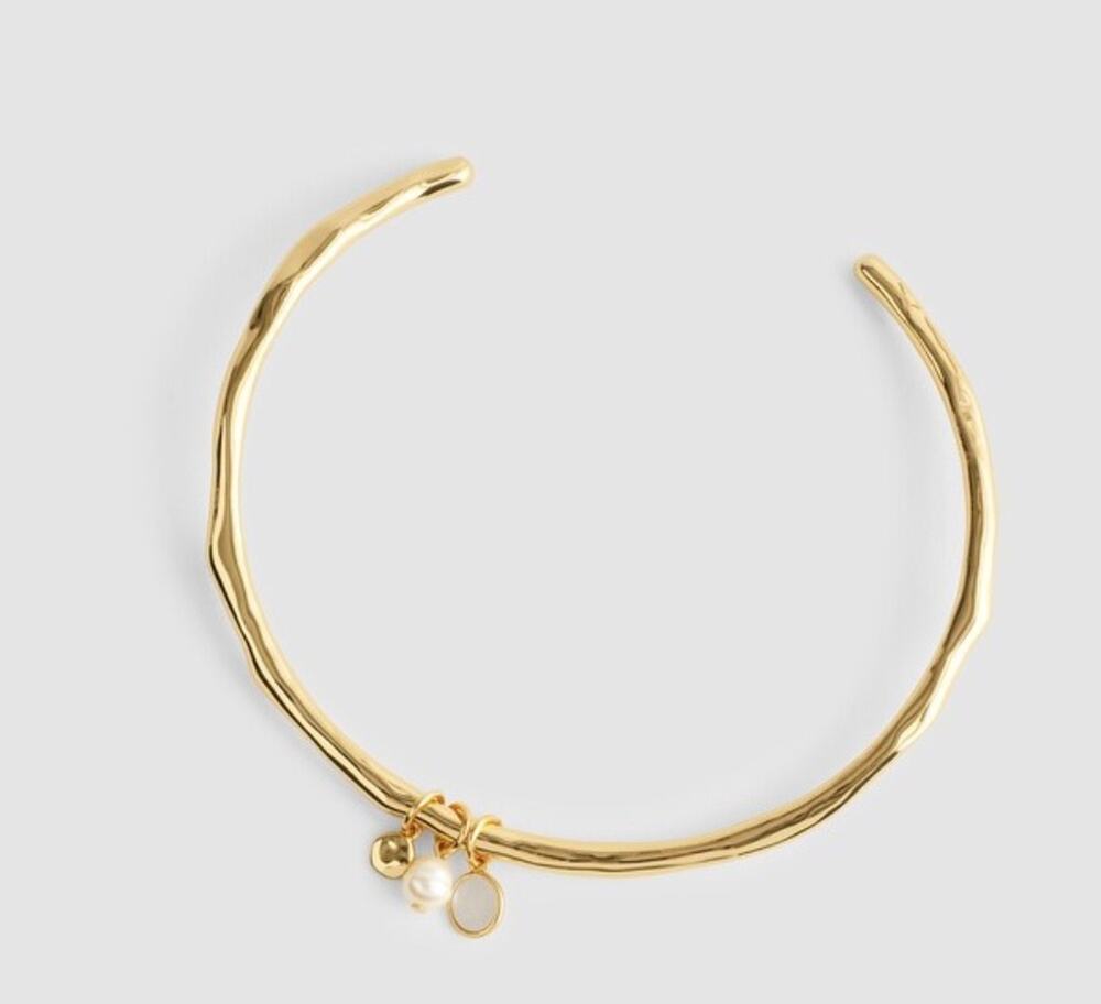 New! Madewell Mother of Pearl Necklace Antique Gold *flaw MSRP $88